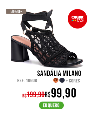 SANDÁLIA FEMININO MILANO PRETO 10608